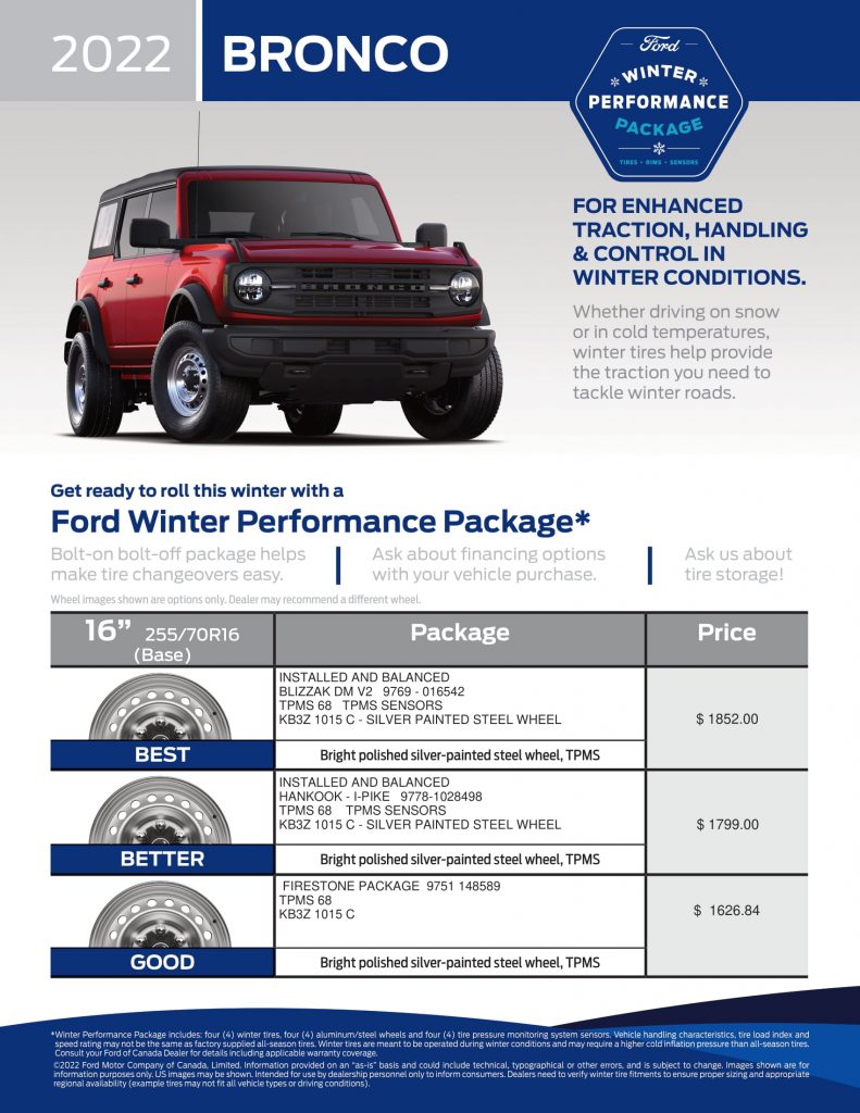 Bronco Winter Tires Barrie Ford